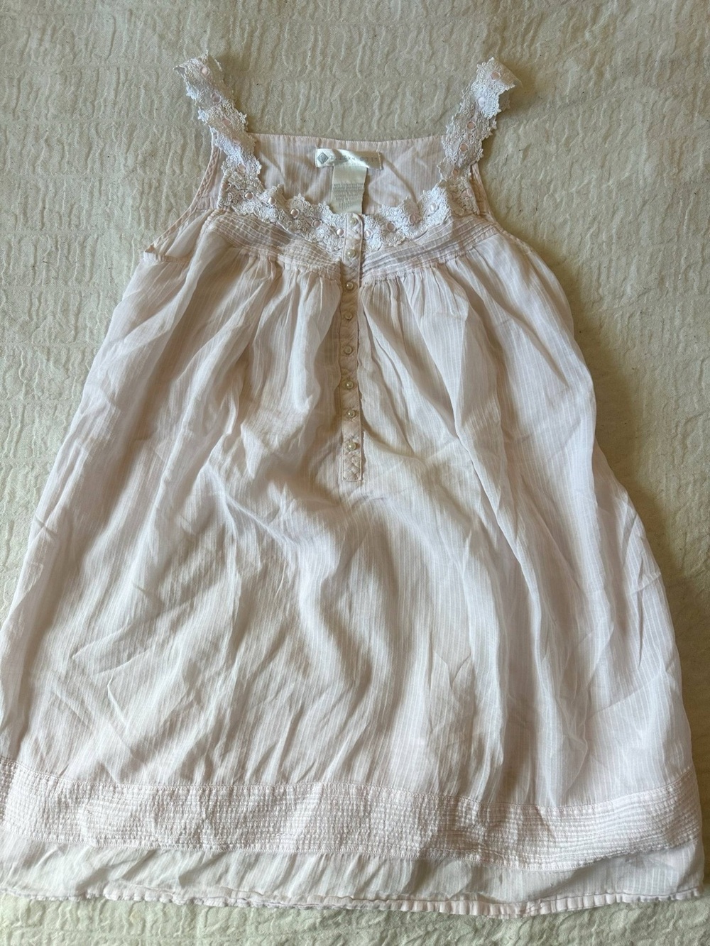 Vintage cotton slip dress in baby pink